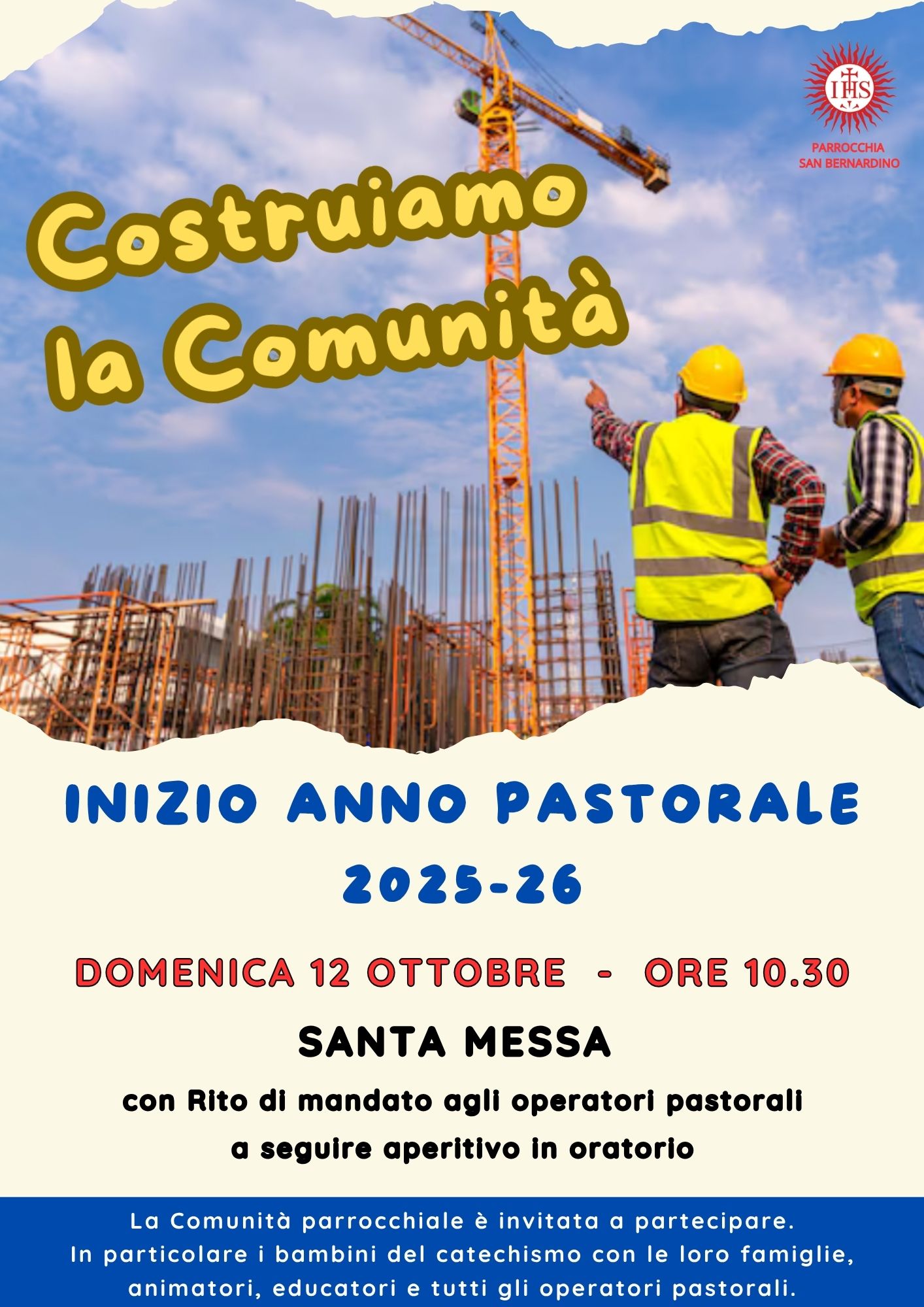DOMENICA 12 OTTOBRE – APERTURA ANNO PASTORALE PARROCCHIALE
