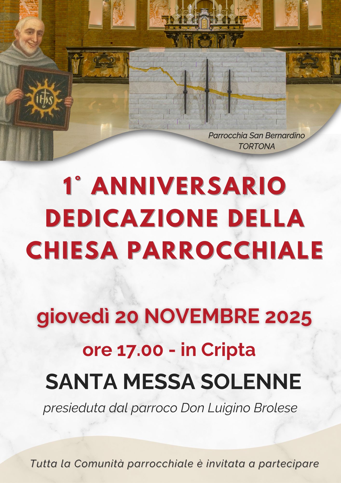 𝟐𝟎 𝐧𝐨𝐯𝐞𝐦𝐛𝐫𝐞 𝐨𝐫𝐞 𝟏𝟕.𝟎𝟎 𝐢𝐧 𝐂𝐫𝐢𝐩𝐭𝐚 – 𝐒𝐀𝐍𝐓𝐀 𝐌𝐄𝐒𝐒𝐀 𝐍𝐄𝐋 𝟏° 𝐀𝐍𝐍𝐈𝐕𝐄𝐑𝐒𝐀𝐑𝐈𝐎 𝐃𝐄𝐃𝐈𝐂𝐀𝐙𝐈𝐎𝐍𝐄 𝐃𝐄𝐋𝐋𝐀 𝐂𝐇𝐈𝐄𝐒𝐀 𝐏𝐀𝐑𝐑𝐎𝐂𝐂𝐇𝐈𝐀𝐋𝐄