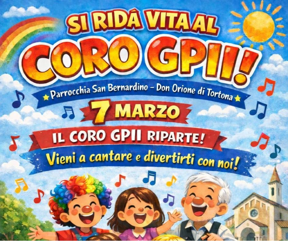 Al via le prove del Coro GPII per piccoli e grandi all’Oratorio