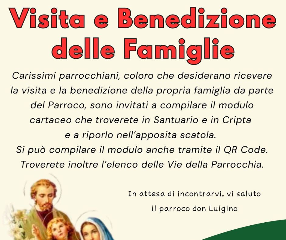 Al via la Visita e Benedizione delle Famiglie 2026