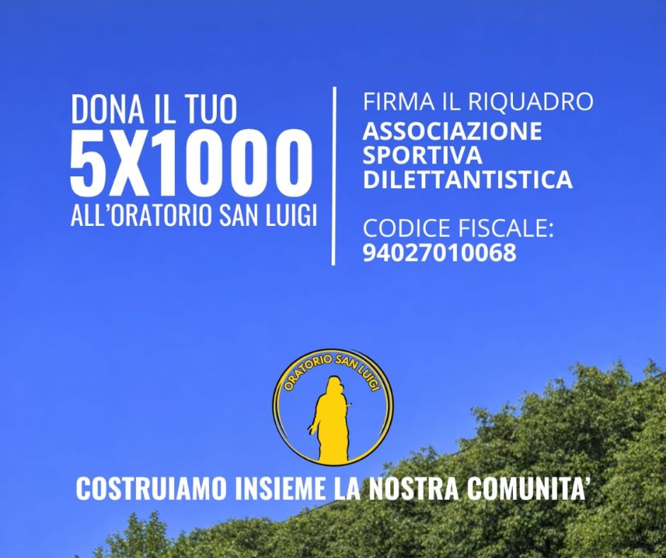 Dona il 5×1000 all’Oratorio San Luigi – Don Orione di Tortona