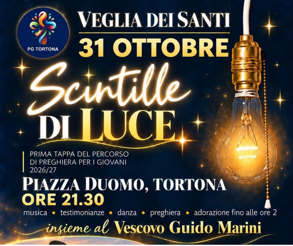 sabato 31 ottobre: Veglia di preghiera per i giovani in piazza Duomo